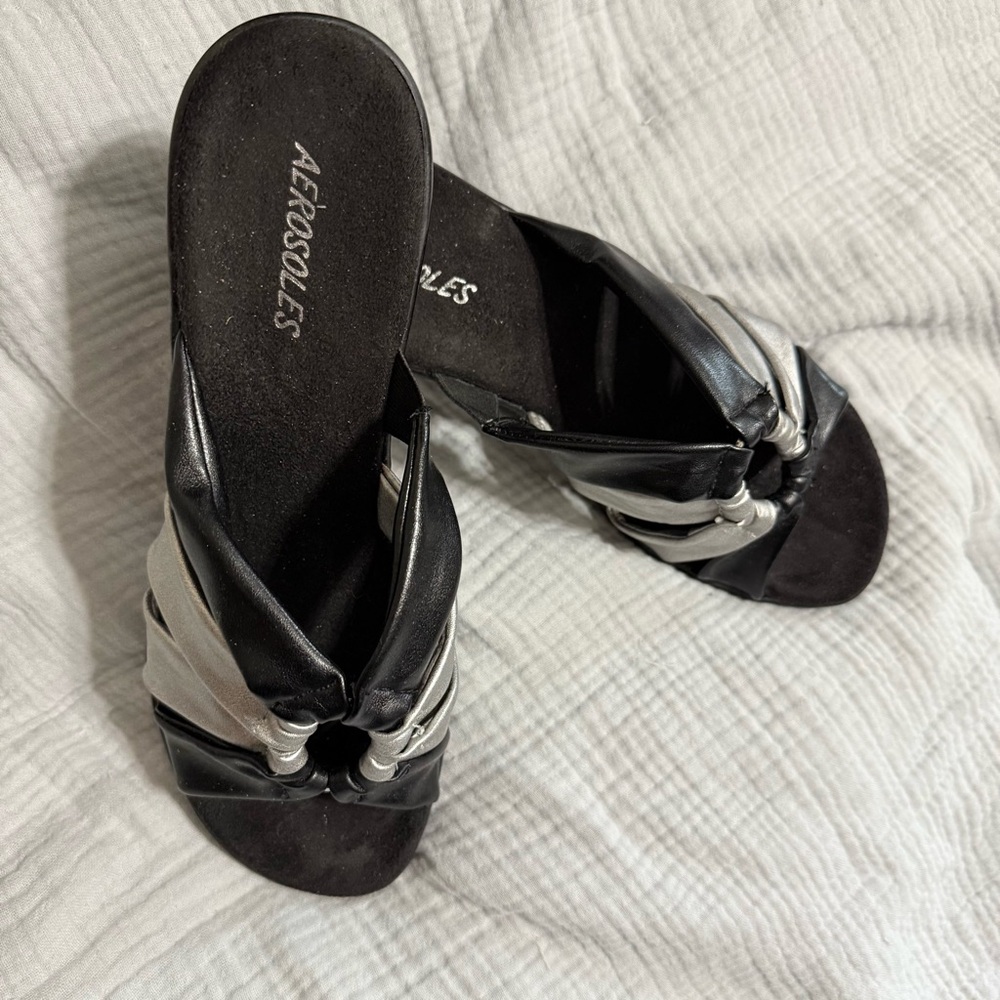 Aerosoles Black and White Women's Sandals Sz 9